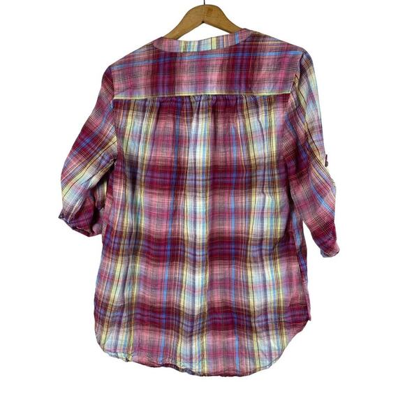Bit & Bridle Size Medium Shirt Plaid Tunic Popover Top Tartan Western Wear - Picture 6 of 7